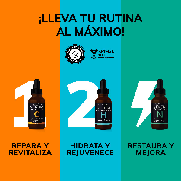 Kit Serum Vitamina C + Suero Acido Hialuronico + Niacinamida Skin Care Hidratante Facial Quotidien