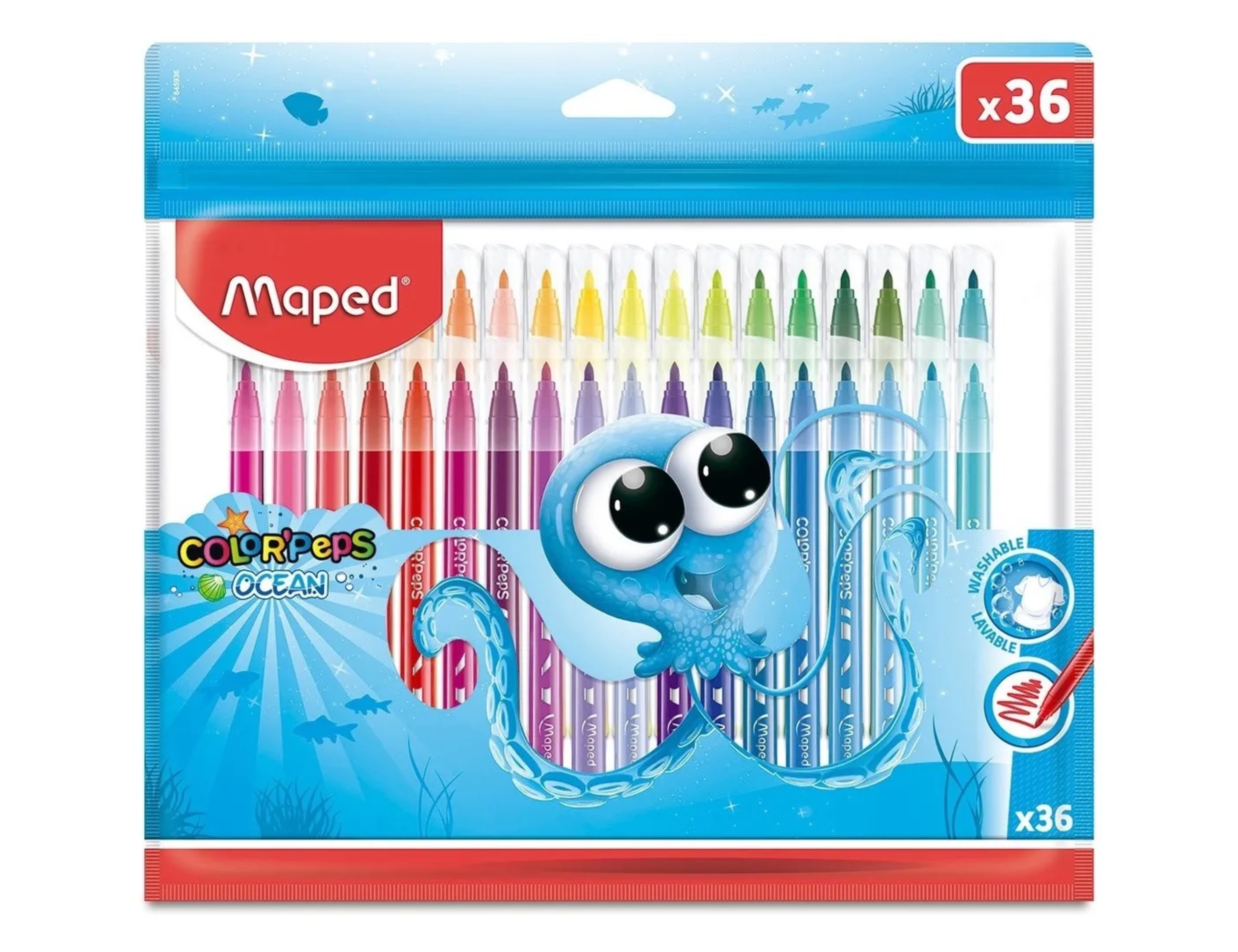 Plumones Maped Ocean Color Peps 36 Piezas Agua Delgado