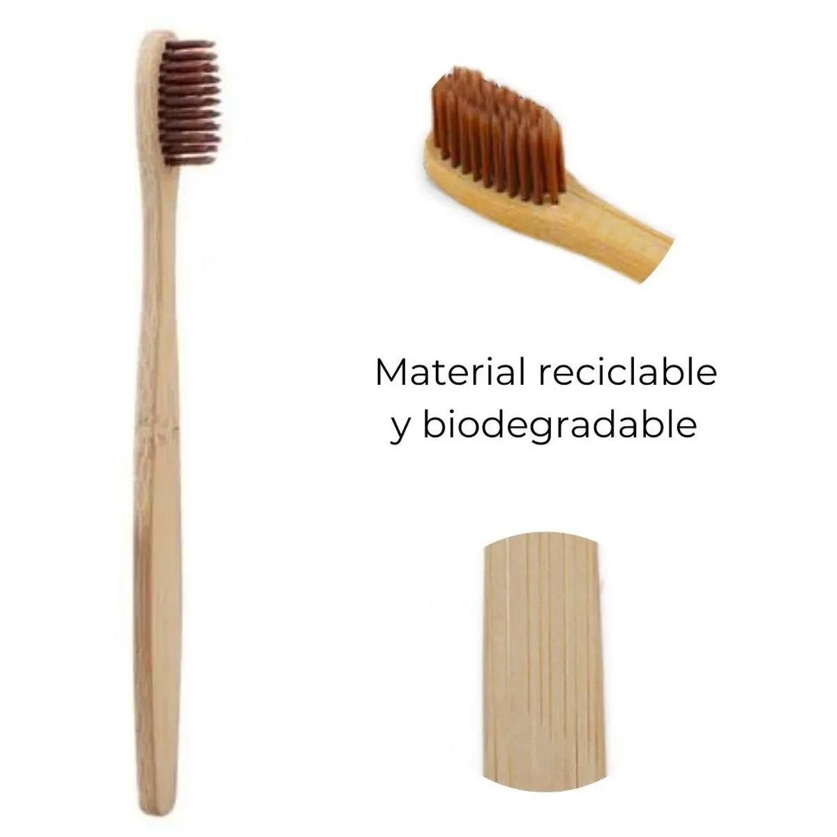Cepillo De Dientes Bambu 1pz Suave Biodegradable Ecologico Adulto