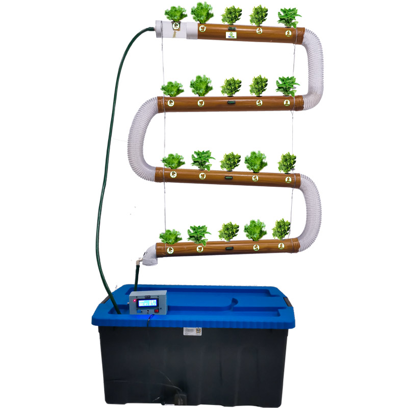 Sistema Hidroponico Vertical con Controlador Inteligente de Flujo de Agua PH Humedad Temperatura Intensidad de Luz UV / Master / ECO-IOT20V