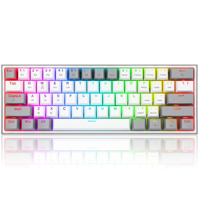 Teclado Redragon Fizz Pro K616-RGB Mecanico Switch Red Alambrico Inalambrico Y Bluetooth Ingles
