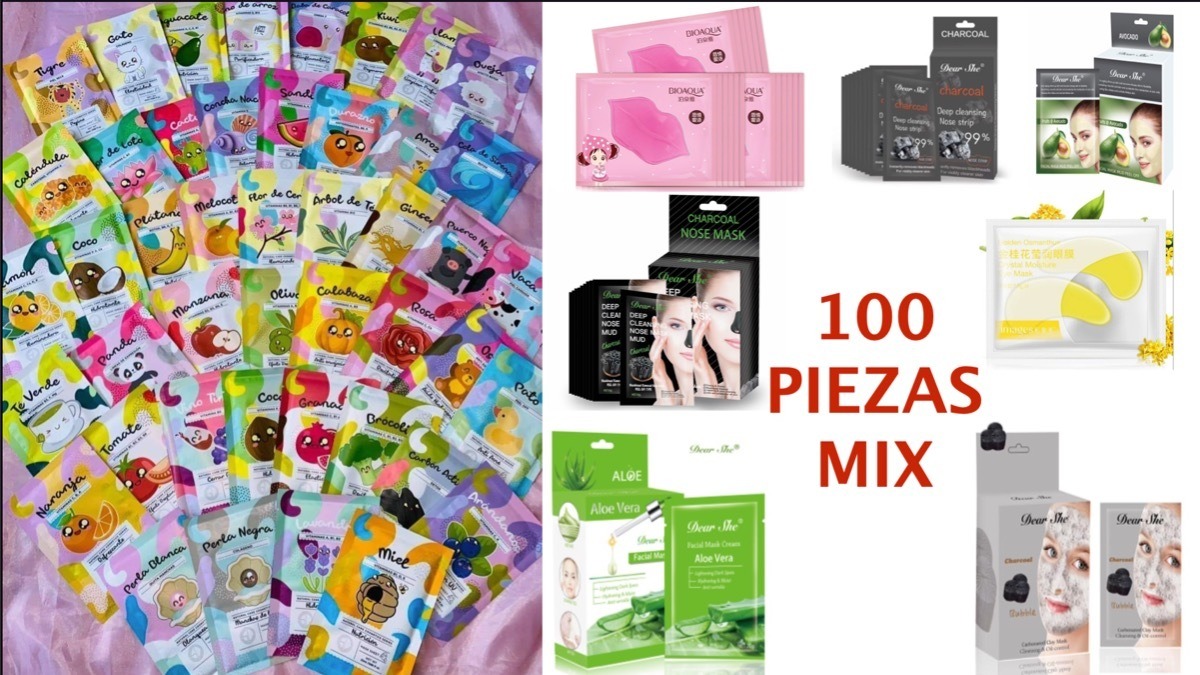 100 Pz *surtido Mixto* Mascarillas Facial Ojos Labios Puntos