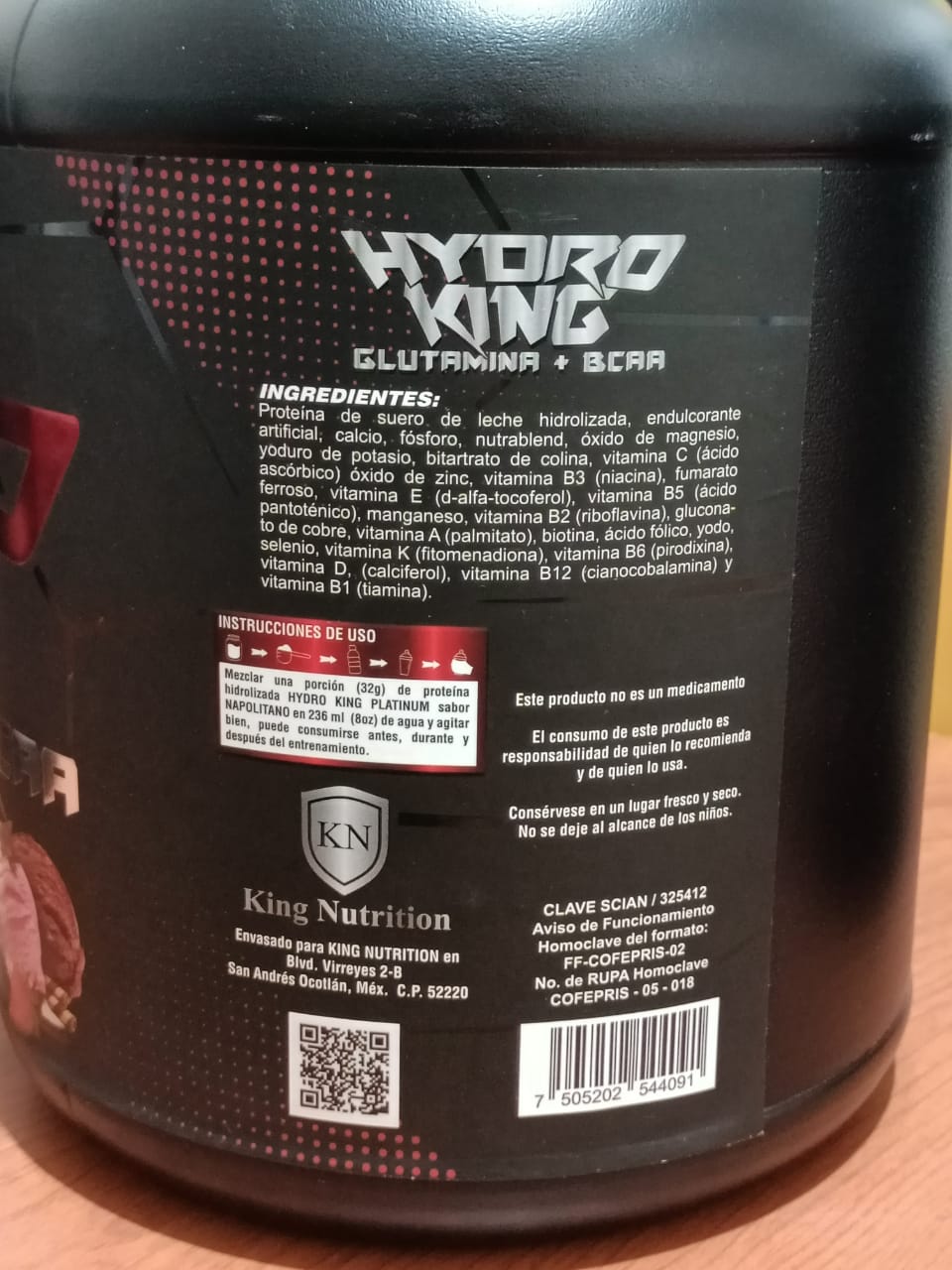 Proteína  Hydro King3 Kilos Sabor Napolitano