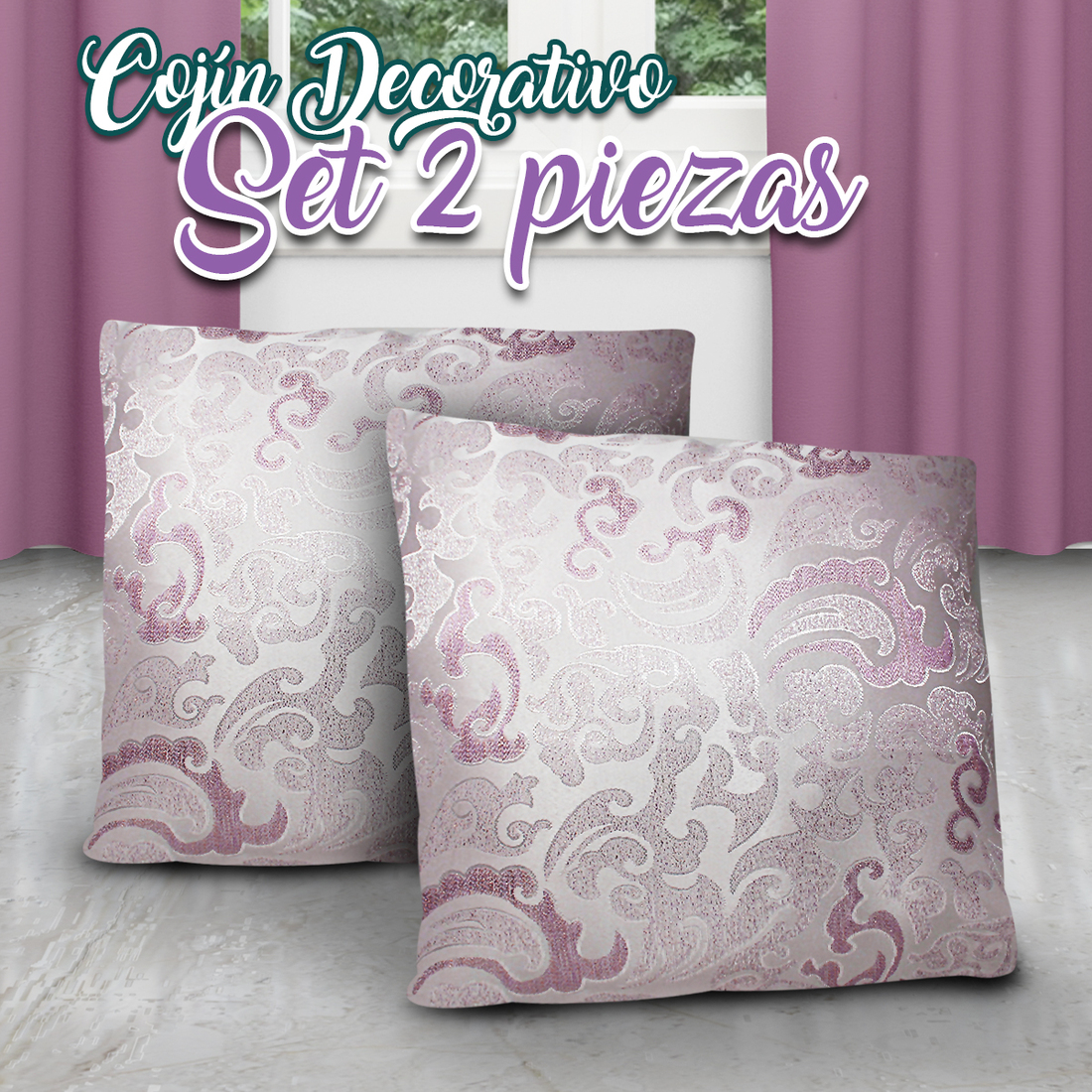 Cojines Decorativos Sala Recamara Suaves Almohada Set 2 Pzs