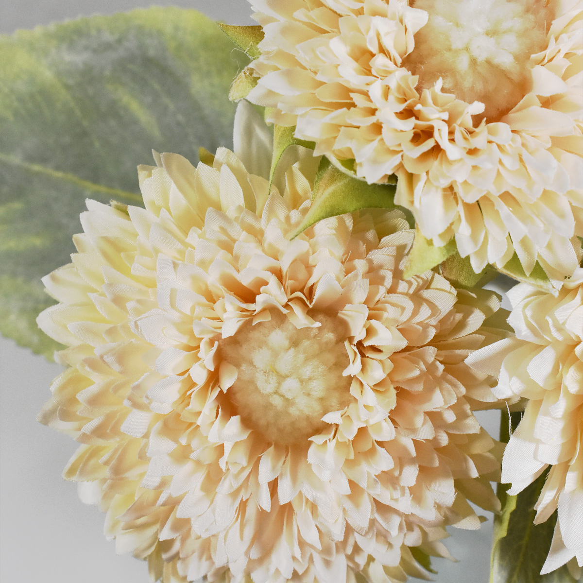 Bouquet Gerberas Otoñales Ramo Flores Artificiales Finas Crema