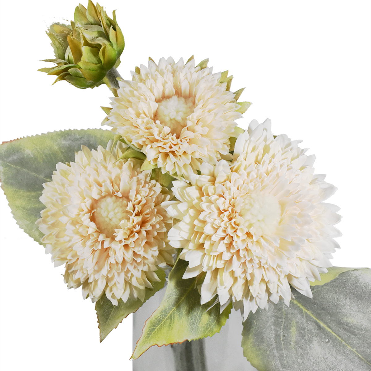 Bouquet Gerberas Otoñales Ramo Flores Artificiales Finas Crema