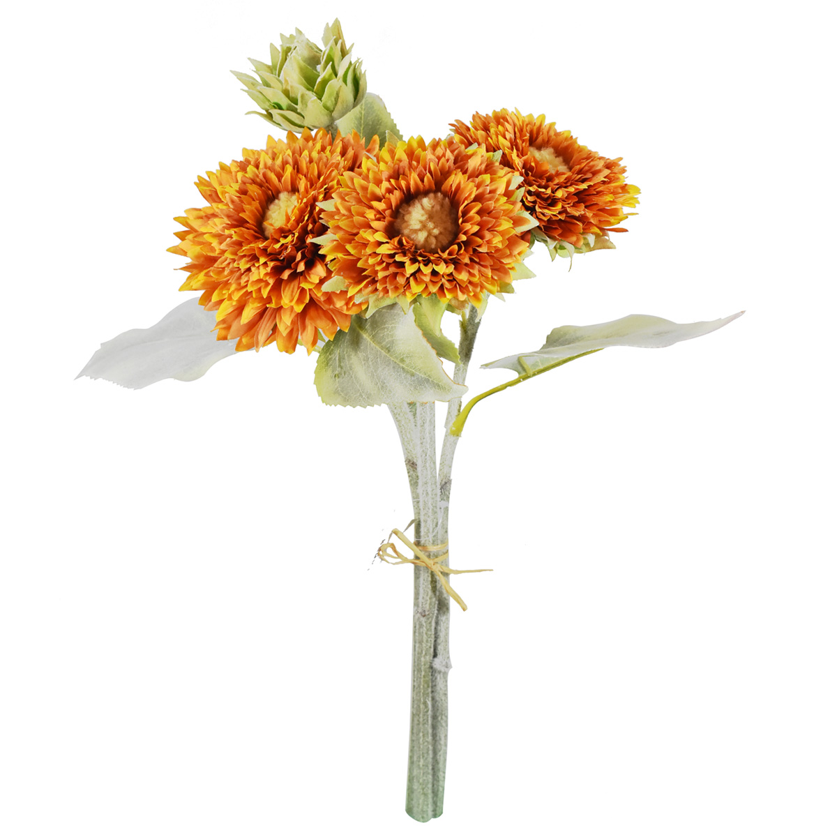 Bouquet Gerberas Otoñales Ramo Flores Artificiales Finas Naranja