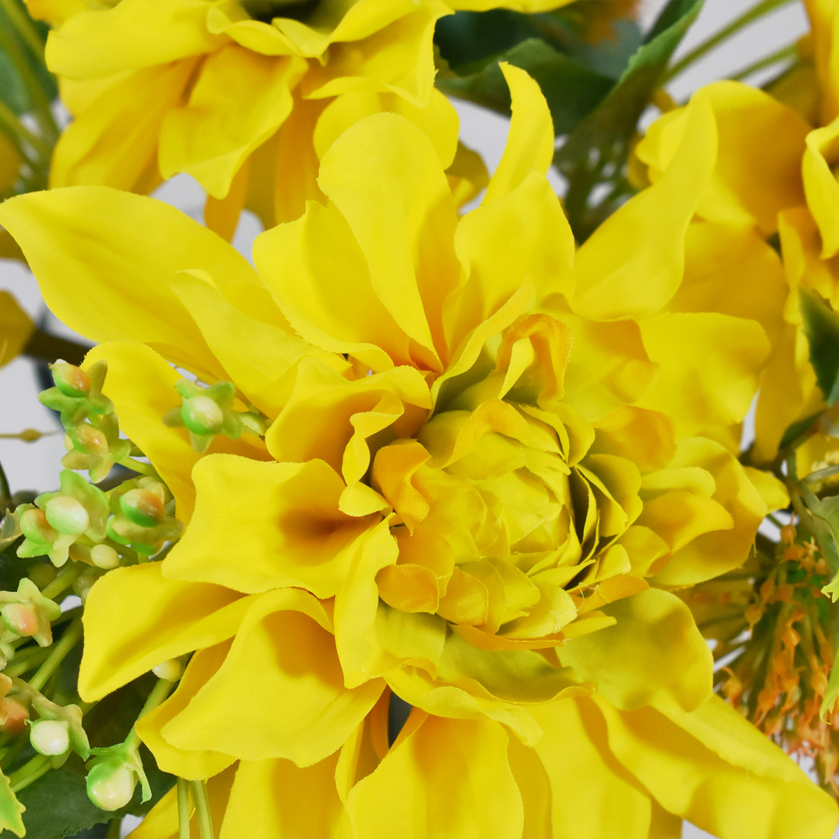 Bouquet De Dalias Flores Artificiales Finas Ramos De Flores Amarillo