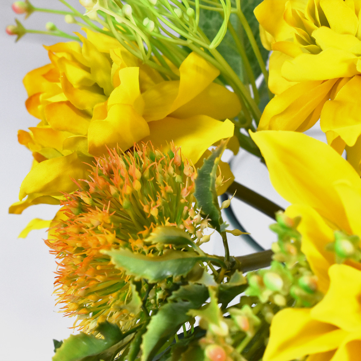 Bouquet De Dalias Flores Artificiales Finas Ramos De Flores Amarillo