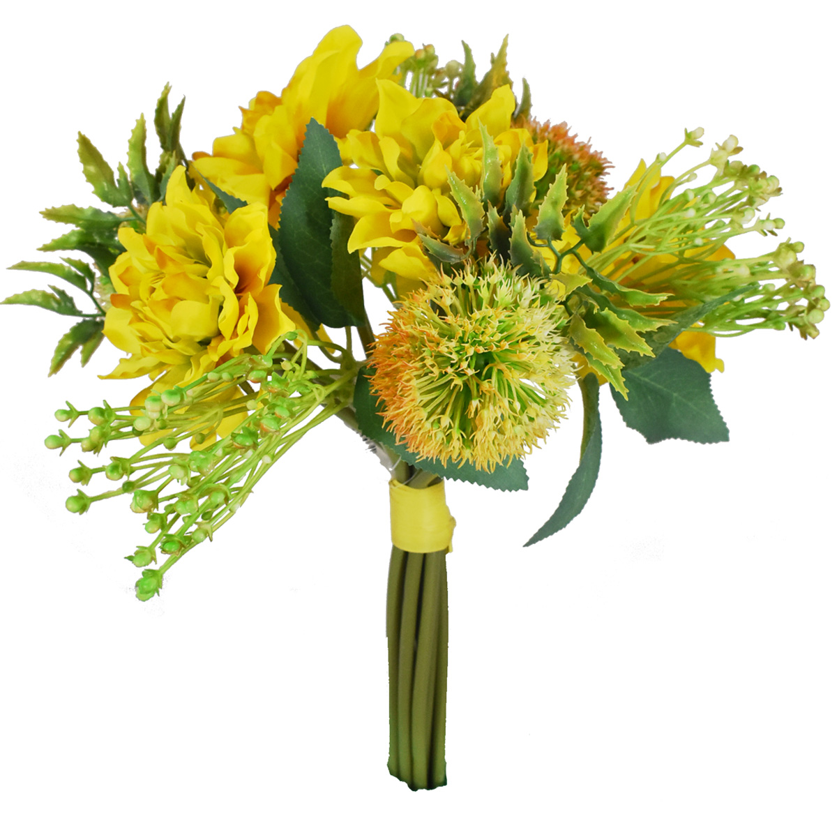 Bouquet De Dalias Flores Artificiales Finas Ramos De Flores Amarillo