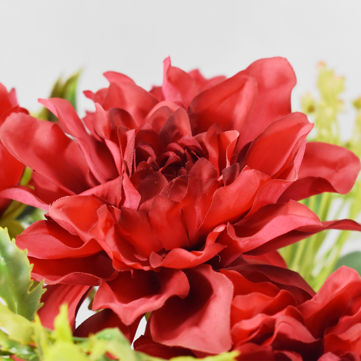 Bouquet De Dalias Flores Artificiales Finas Ramos De Flores Rojo