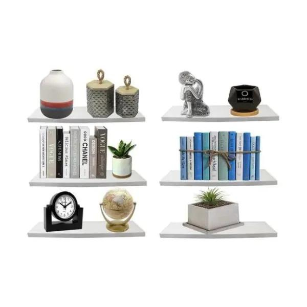 SET de 6 Repisas Flotantes de MDF Resistente - Kronos Muebles y Decoración