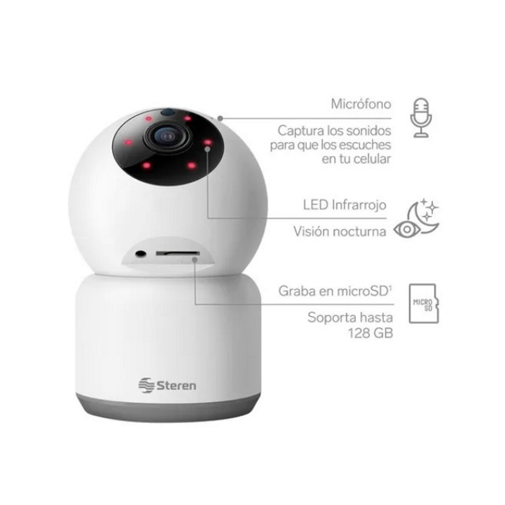 Camara Seguridad Wi-fi Full Hd Robotizada Blanco Steren