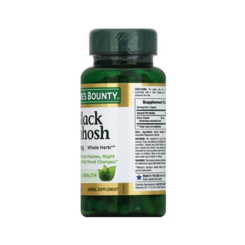 Natures Bounty Black Cohosh Complejo Menopausa Alivio Natural
