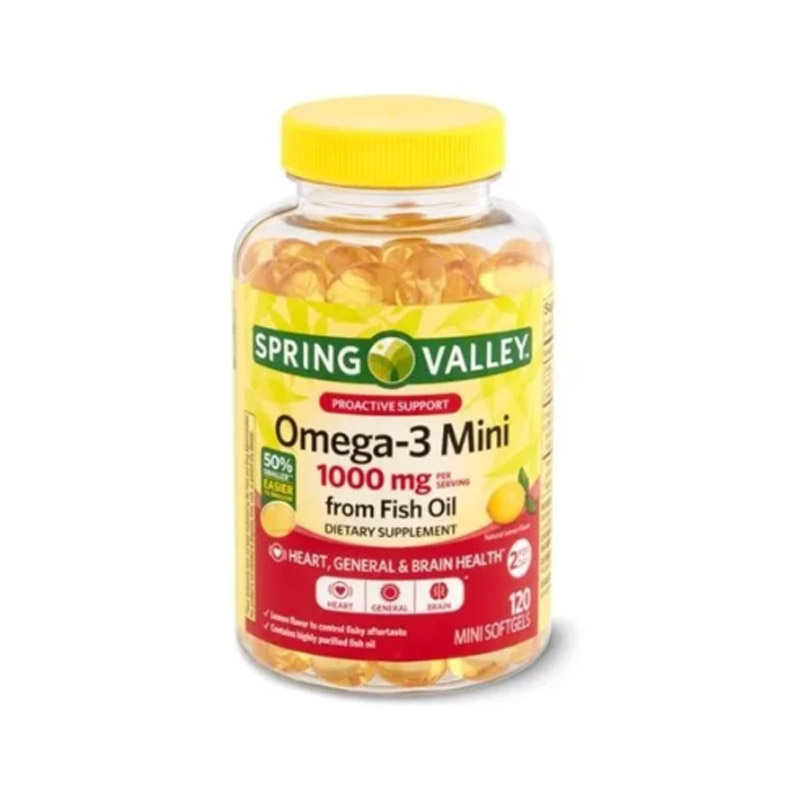 Omega 3 1000 Mg 120 Cap Fish Oil Con Epa Y Dha Corazon Salud Spring Valley