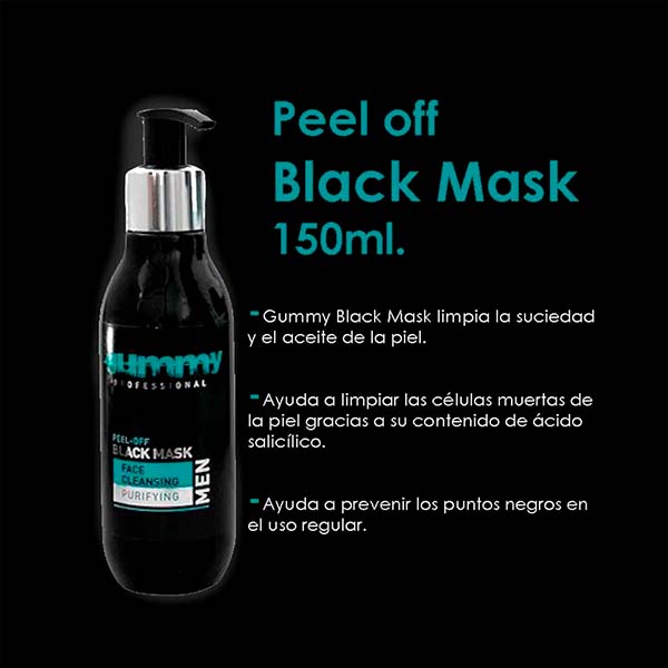 Mascarilla Negra Puntos Negros Black Mask Purifica Para Hombres Gummy 140 ml