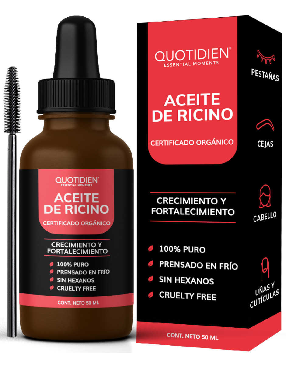 Aceite de Ricino Castor Oil Hidratante Skin Care Cabello, Pestañas y Facial Quotidien 50ml