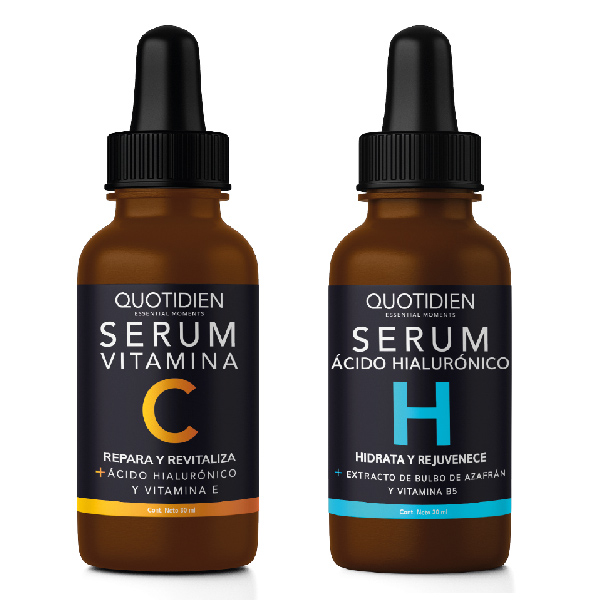 Kit Serum Vitamina C + Suero Acido Hialuronico Skin Care Hidratante Facial Quotidien