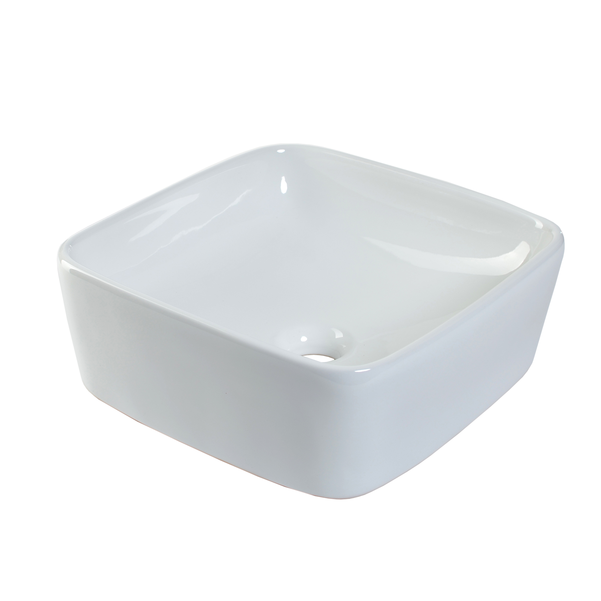 Lavabo Ovalin De Cerámica Marca Goral Blanco Para Baño Modelo Cuadratto