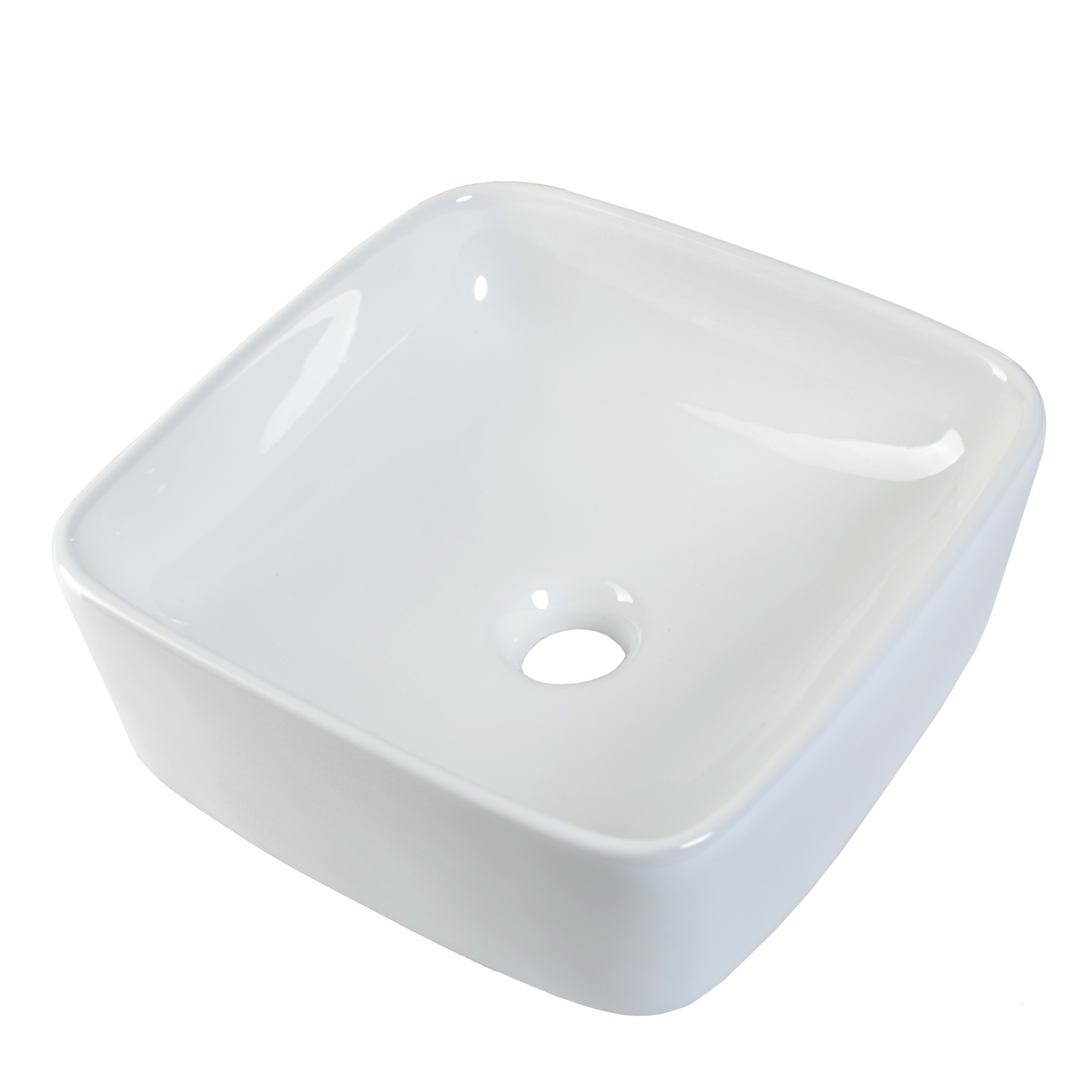 Lavabo Ovalin De Cerámica Marca Goral Blanco Para Baño Modelo Cuadratto