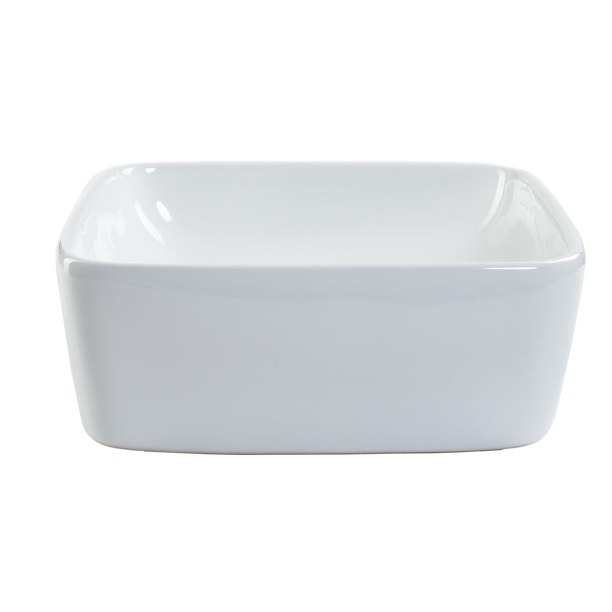 Lavabo Ovalin De Cerámica Marca Goral Blanco Para Baño Modelo Cuadratto