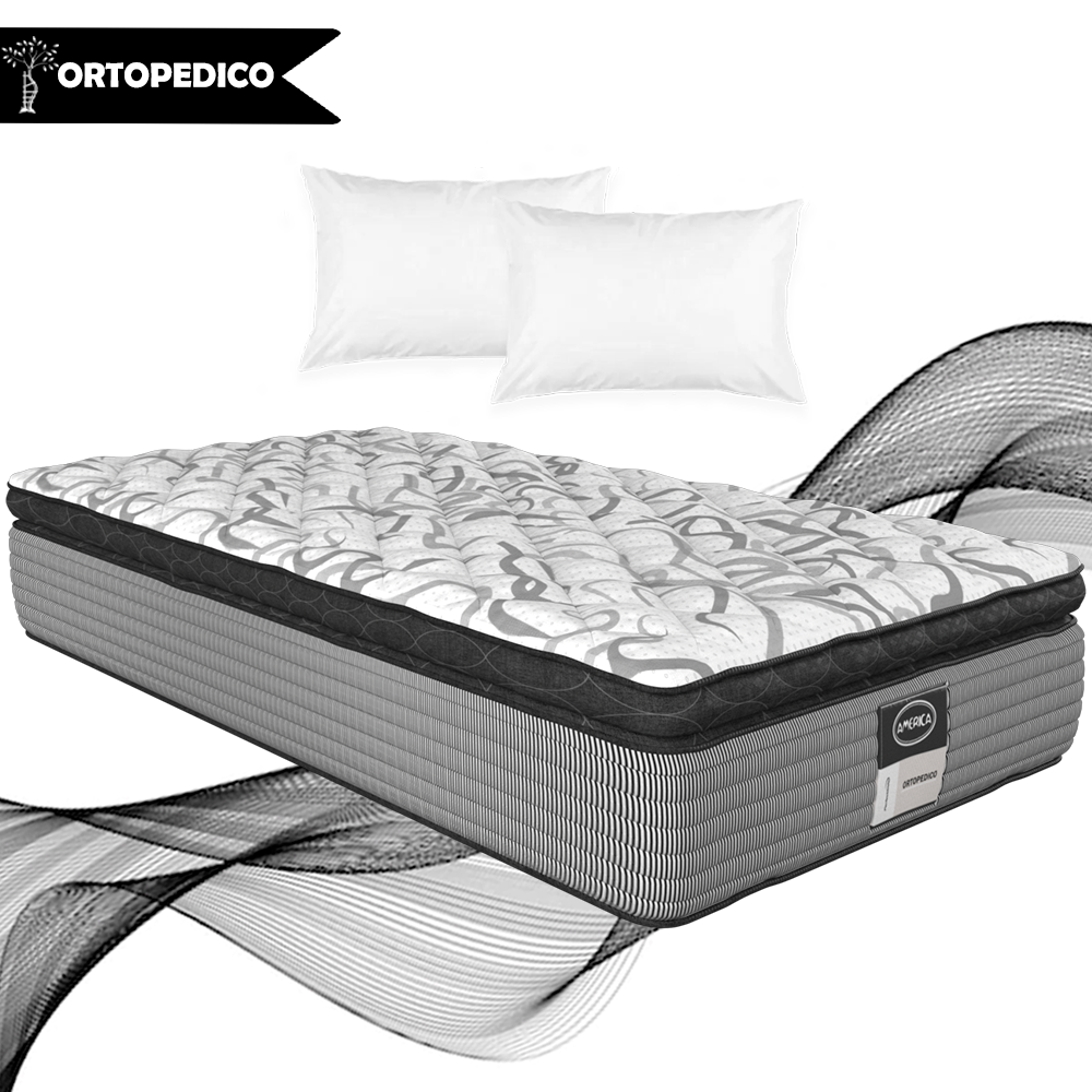 Colchón Individual América Bloom Ortopédico Súper Confort +2 ALMOHADAS GRATIS
