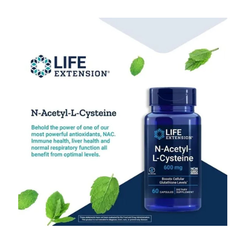N-acetil-cisteína Nac 600mg Life Extension 60 capsulas Complejo