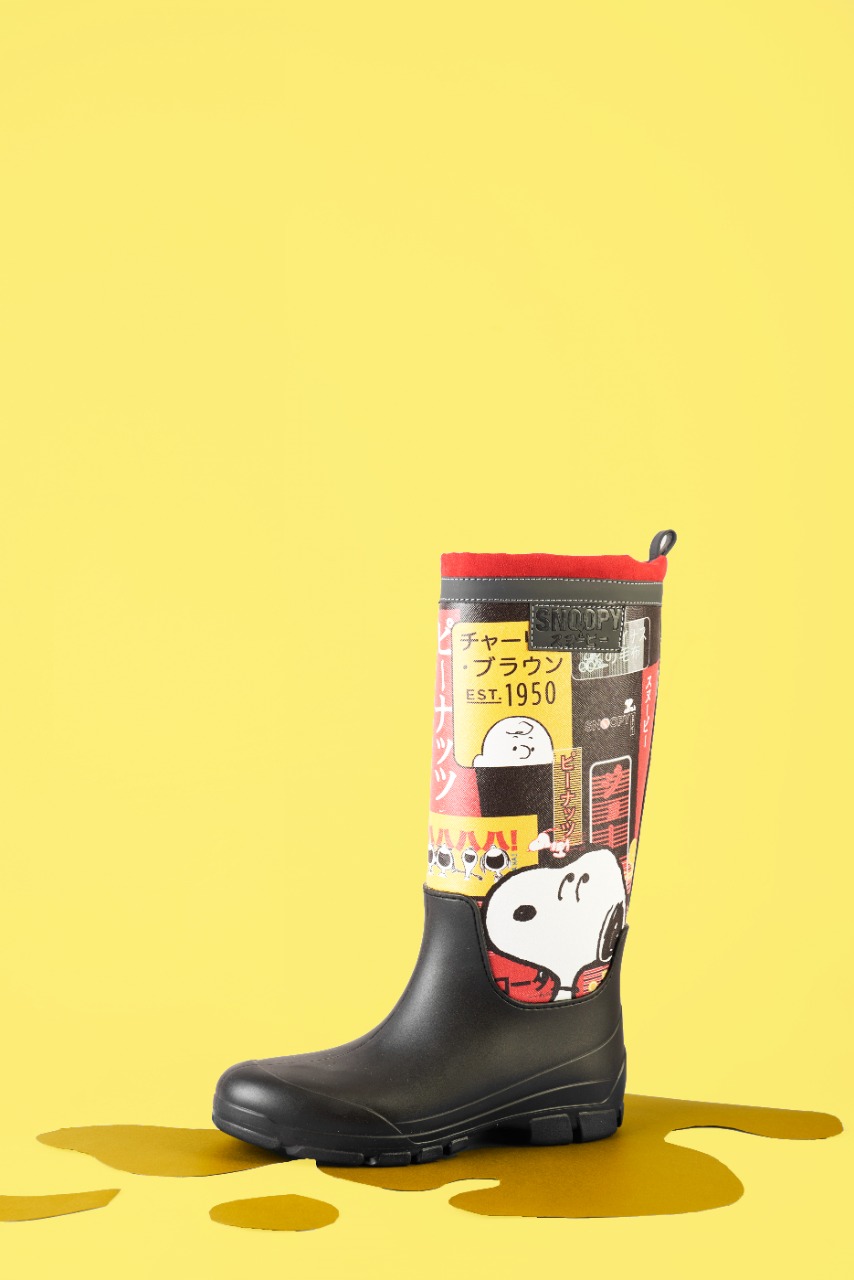 Bota de lluvia para Dama Snoopy Peanuts Licencia 100% Oficial Rojo/Negro PN-1316-MX