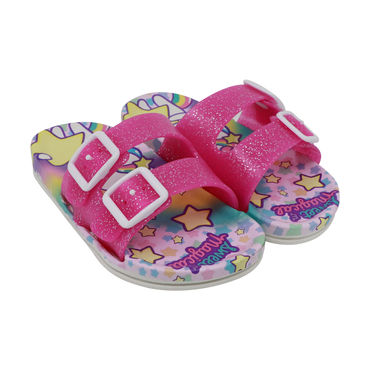 Sandalias Niña Onix Tipo Slide Unicornio Color Rosa