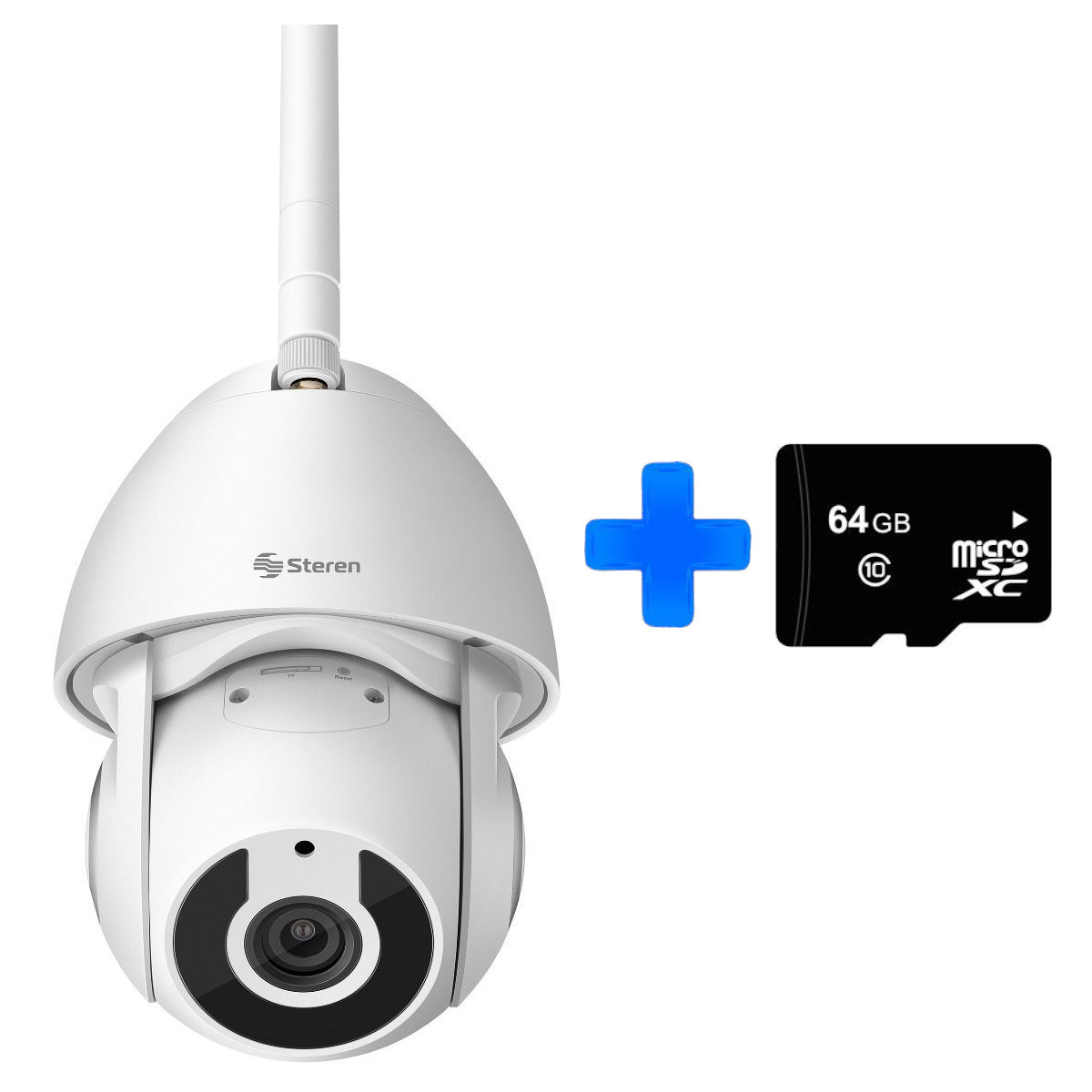 Cámara Seguridad WiFi STEREN CCTV-235 Exterior más memoria 64GB