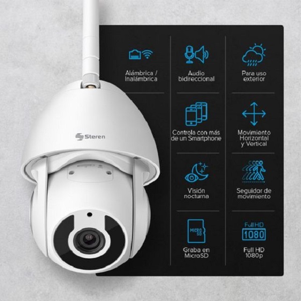 Cámara Seguridad WiFi STEREN CCTV-235 Exterior más memoria 64GB