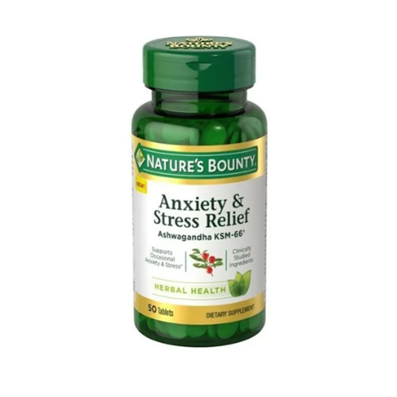 Ashwagandha Organica + L- Teanina 600 Mg / 200 Mg 50tab Nature's Bounty 