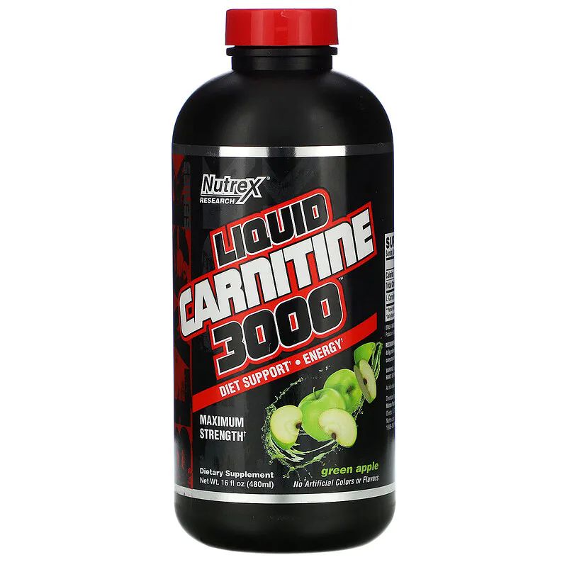 Nutrex Carnitina Liquid 3000mg L-carnitine 473ml Sabor Manzana
