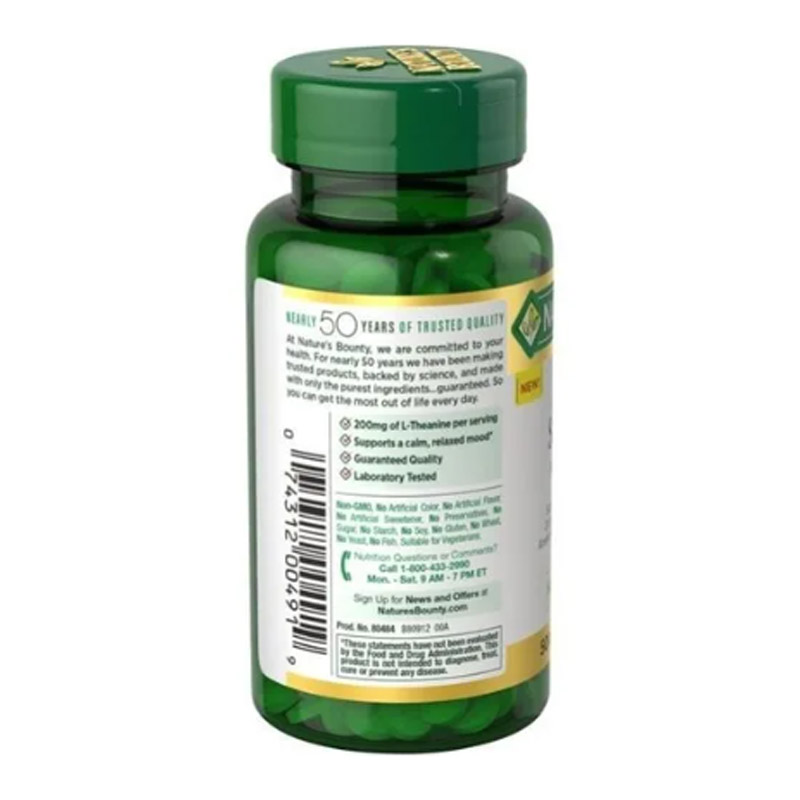 Ashwagandha Organica + L- Teanina 600 Mg / 200 Mg 50tab Nature's Bounty 