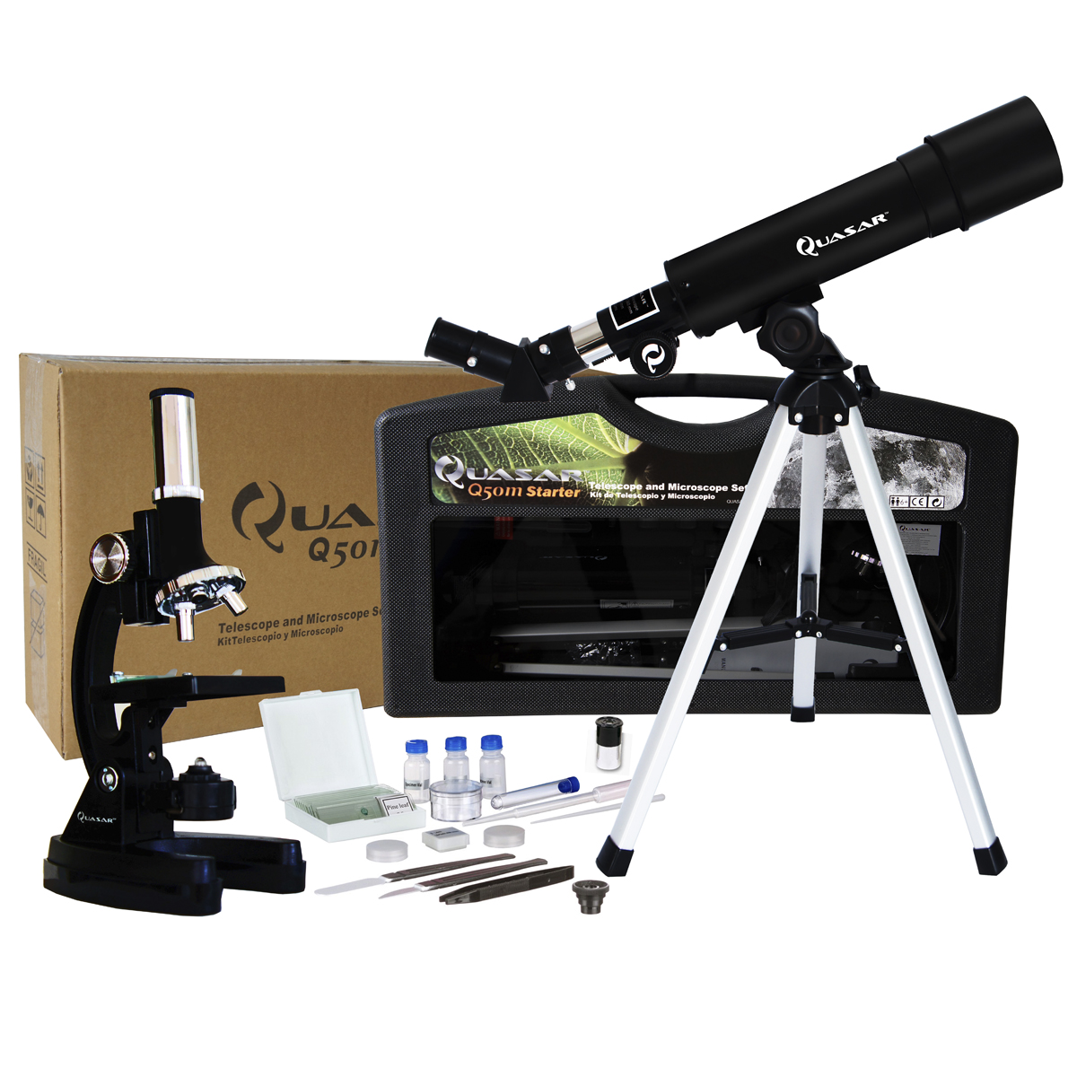Telescopio Y Microscopio Quasar Q50m Con Maleta