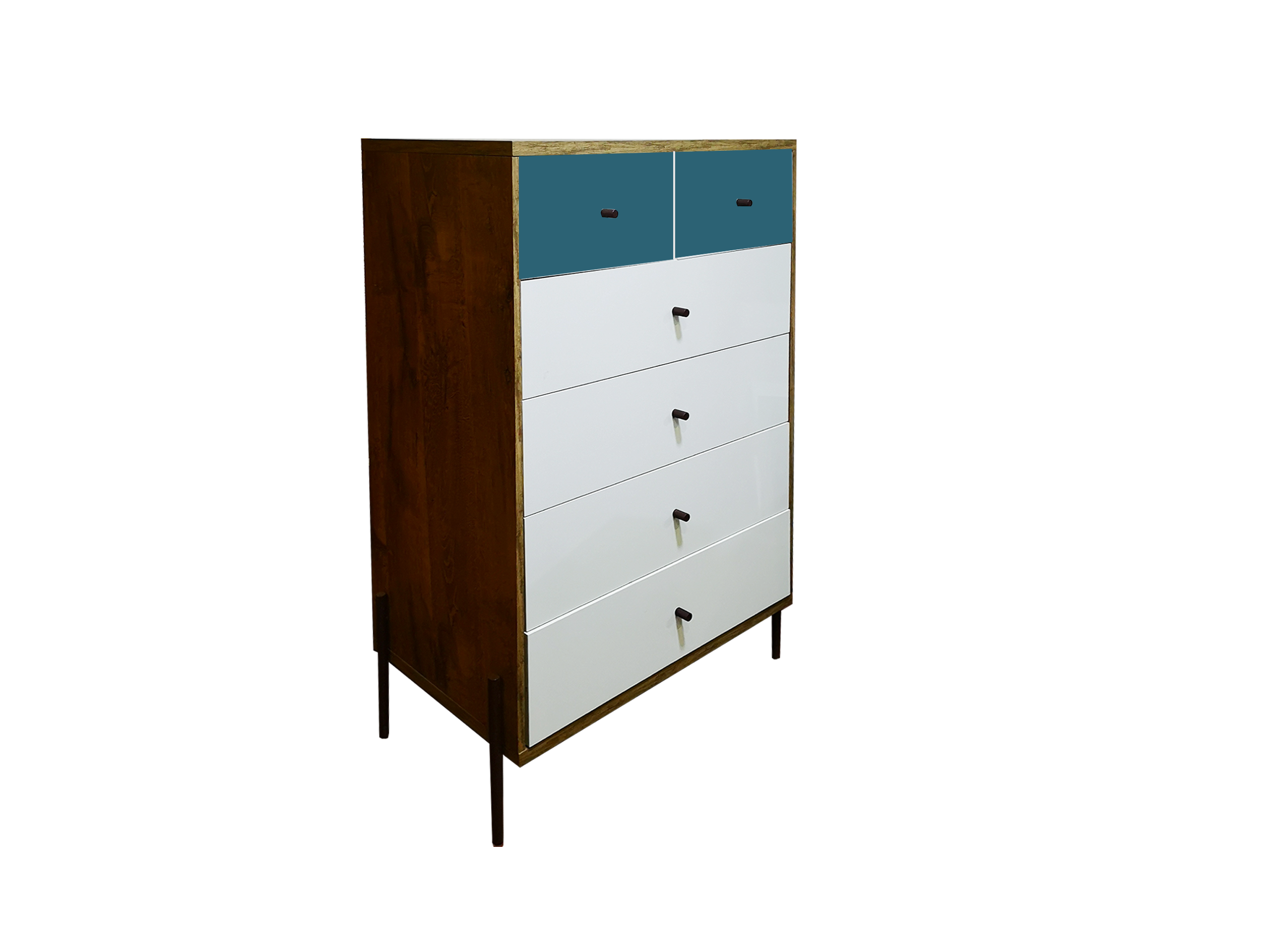 Cómoda reinicia 21 muebles vertical cajones superiores turquesa Joy.