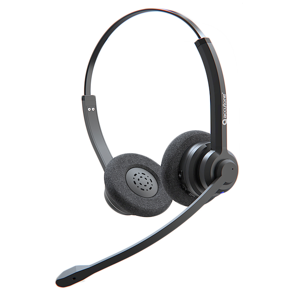 Accutone diadema inalámbrica BT1000 Bluetooth 4.1, 6 horas de uso continuo, anulación de ruido ambiente