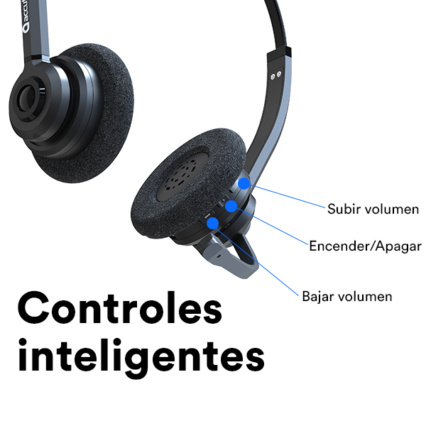 Accutone diadema inalámbrica BT1000 Bluetooth 4.1, 6 horas de uso continuo, anulación de ruido ambiente