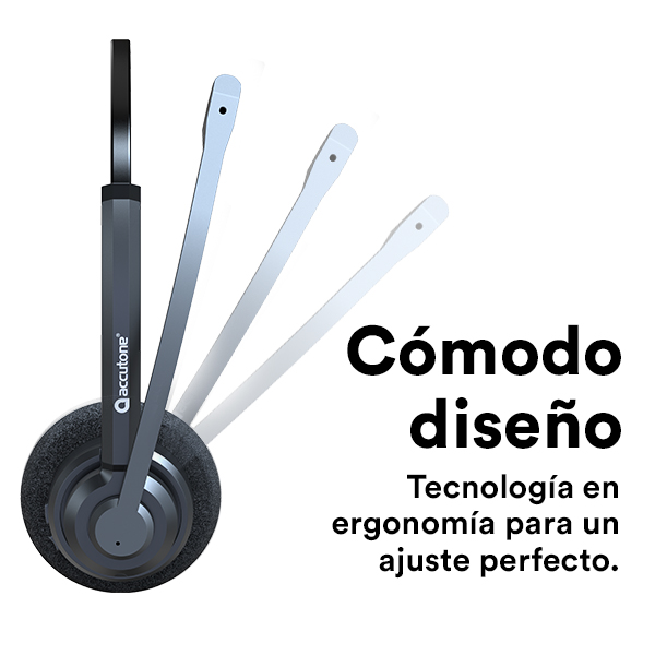 Accutone diadema inalámbrica BT1000 Bluetooth 4.1, 6 horas de uso continuo, anulación de ruido ambiente