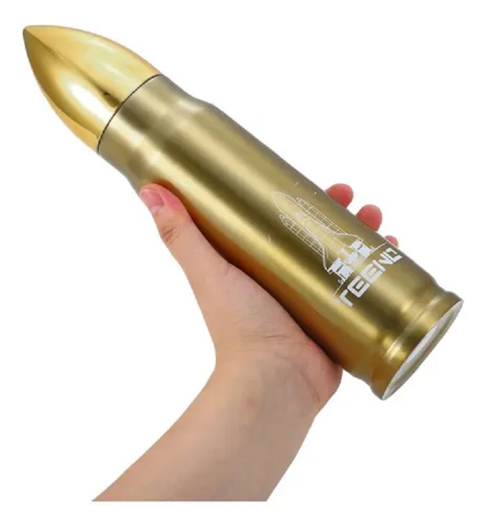 Termo En Forma De Bala De Acero Inoxidable Con Dosificador