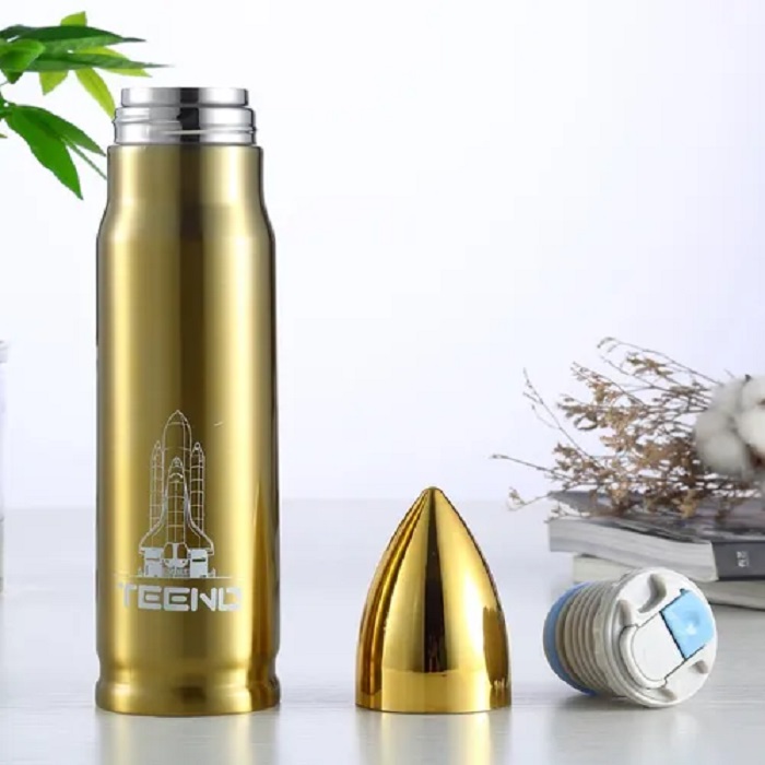 Termo En Forma De Bala De Acero Inoxidable Con Dosificador