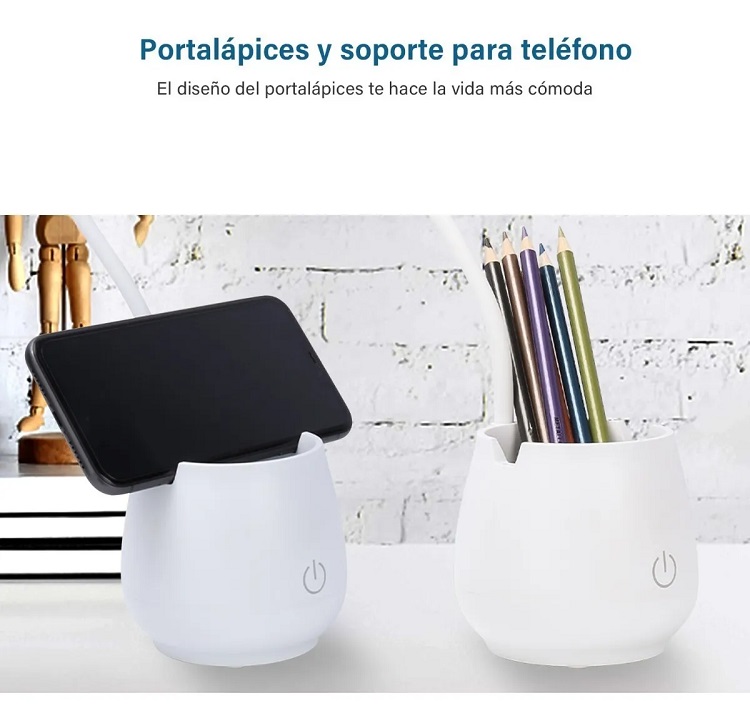 Lámpara Led De Escritorio Usb Recargable Con Portalapices