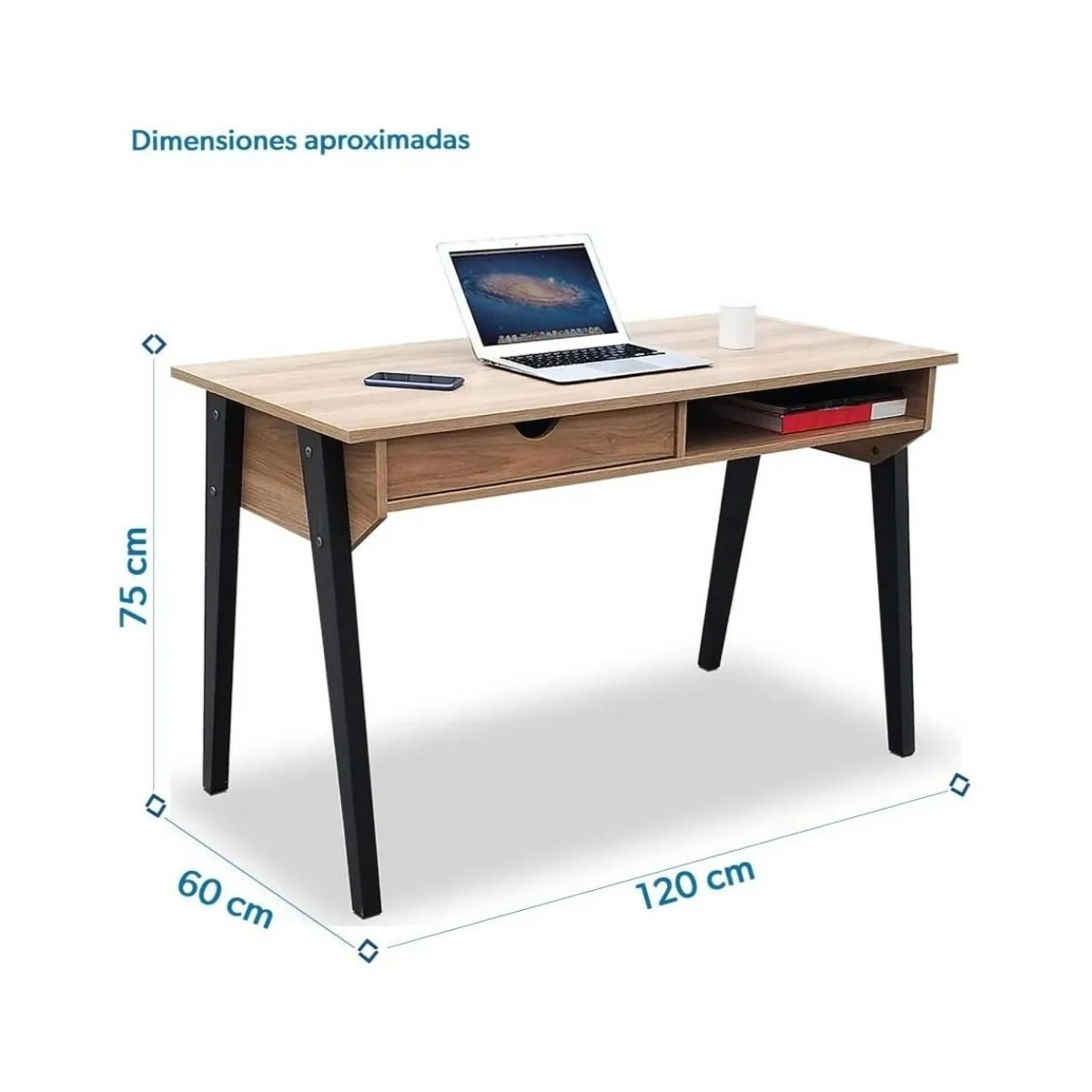 Escritorio Básico Con Cajón De Madera Skanor 980024806 SMS