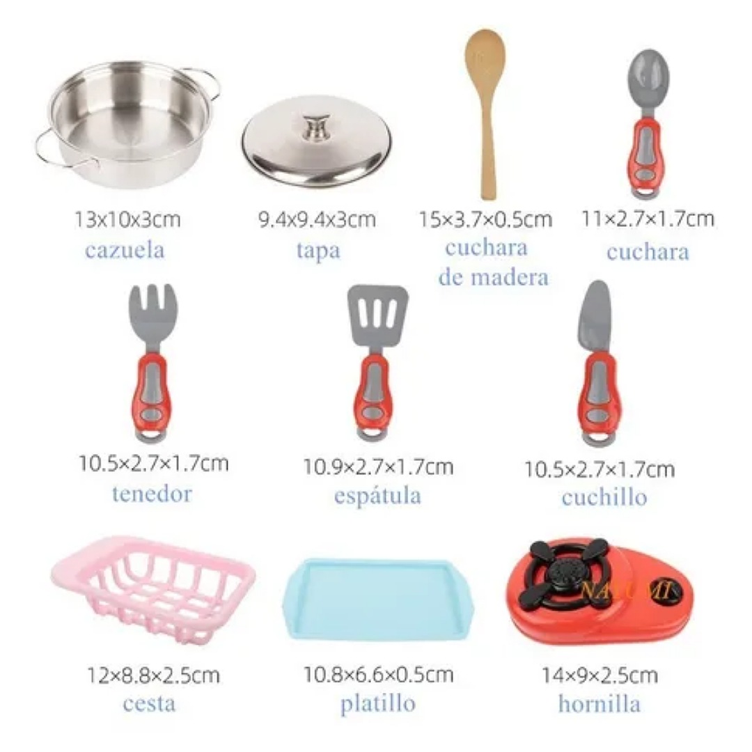 Juguete Utensilios De Cocina Para Niños Con Ollas Y Sartenes