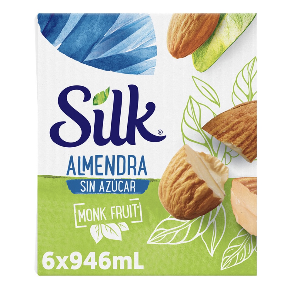 Silk Bebida leche de Almendra Endulzada con Fruta del Monje 6 pzas de 946 ml