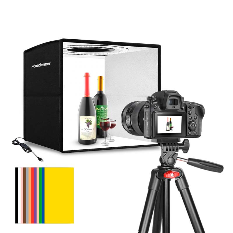 Caja de Luz para Fotografía Profesional con Aro de Luz 40x40 cm Redlemon