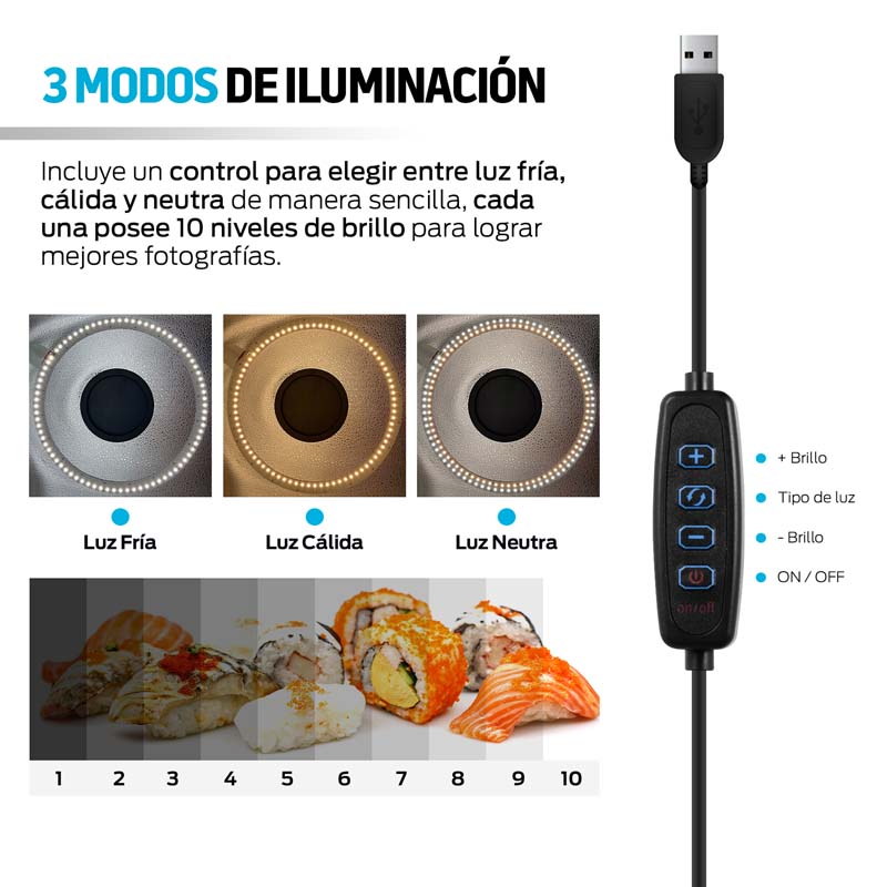 Caja de Luz para Fotografía Profesional con Aro de Luz 40x40 cm Redlemon