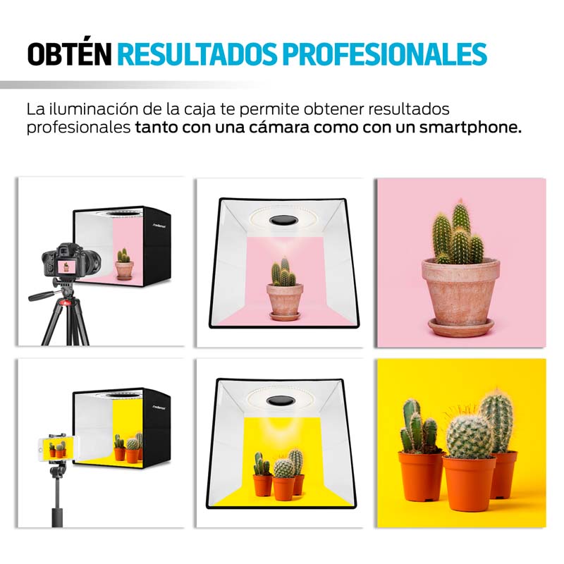 Caja de Luz para Fotografía Profesional con Aro de Luz 40x40 cm Redlemon