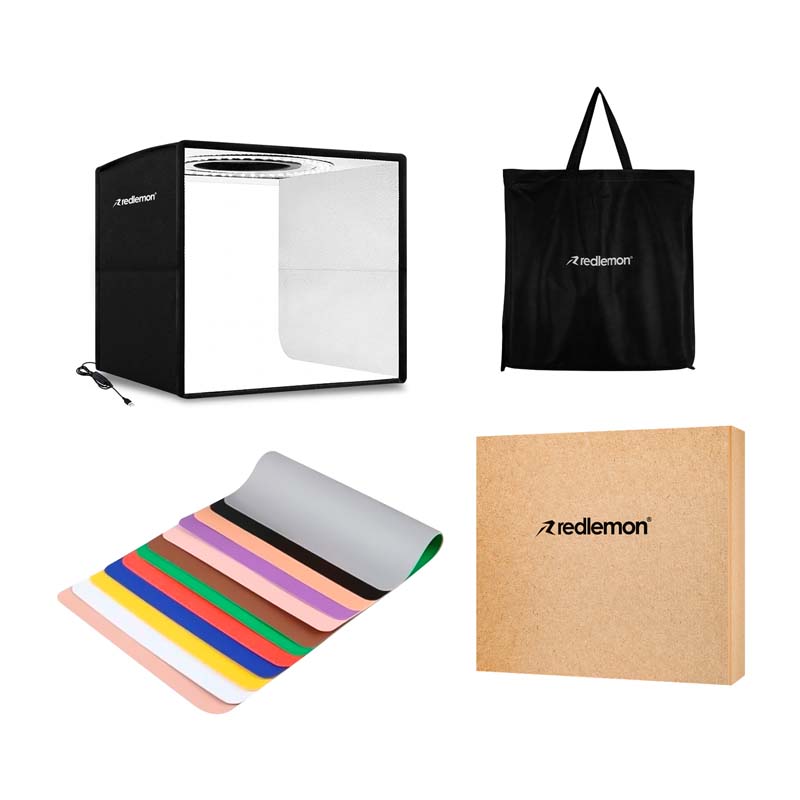 Caja de Luz para Fotografía Profesional con Aro de Luz 40x40 cm Redlemon