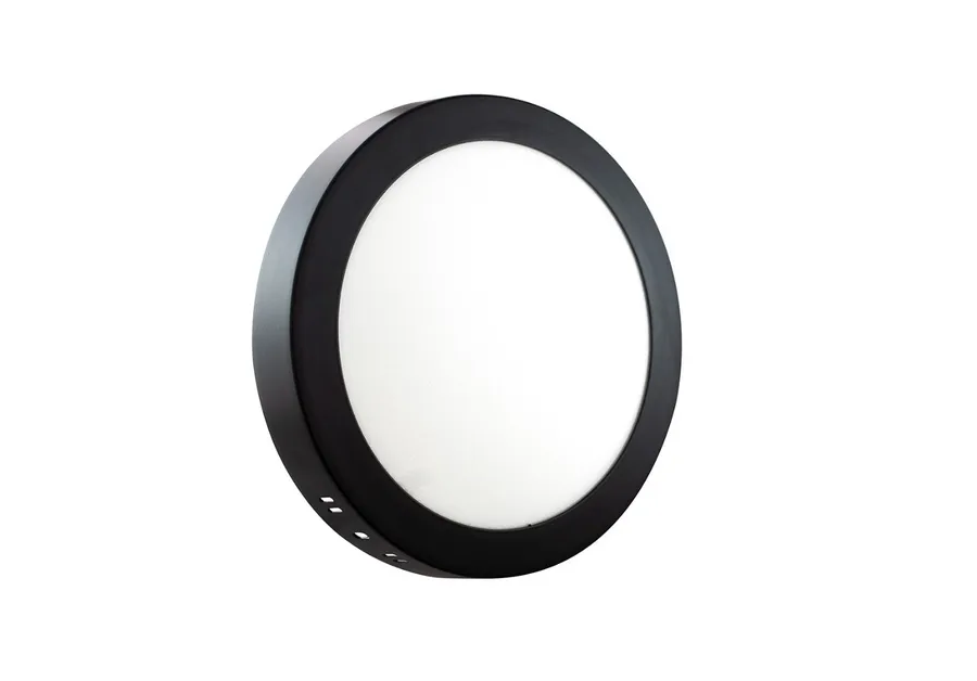 Lampara Led Sobreponer Color Negro Rodondo 18w Luz Blanca